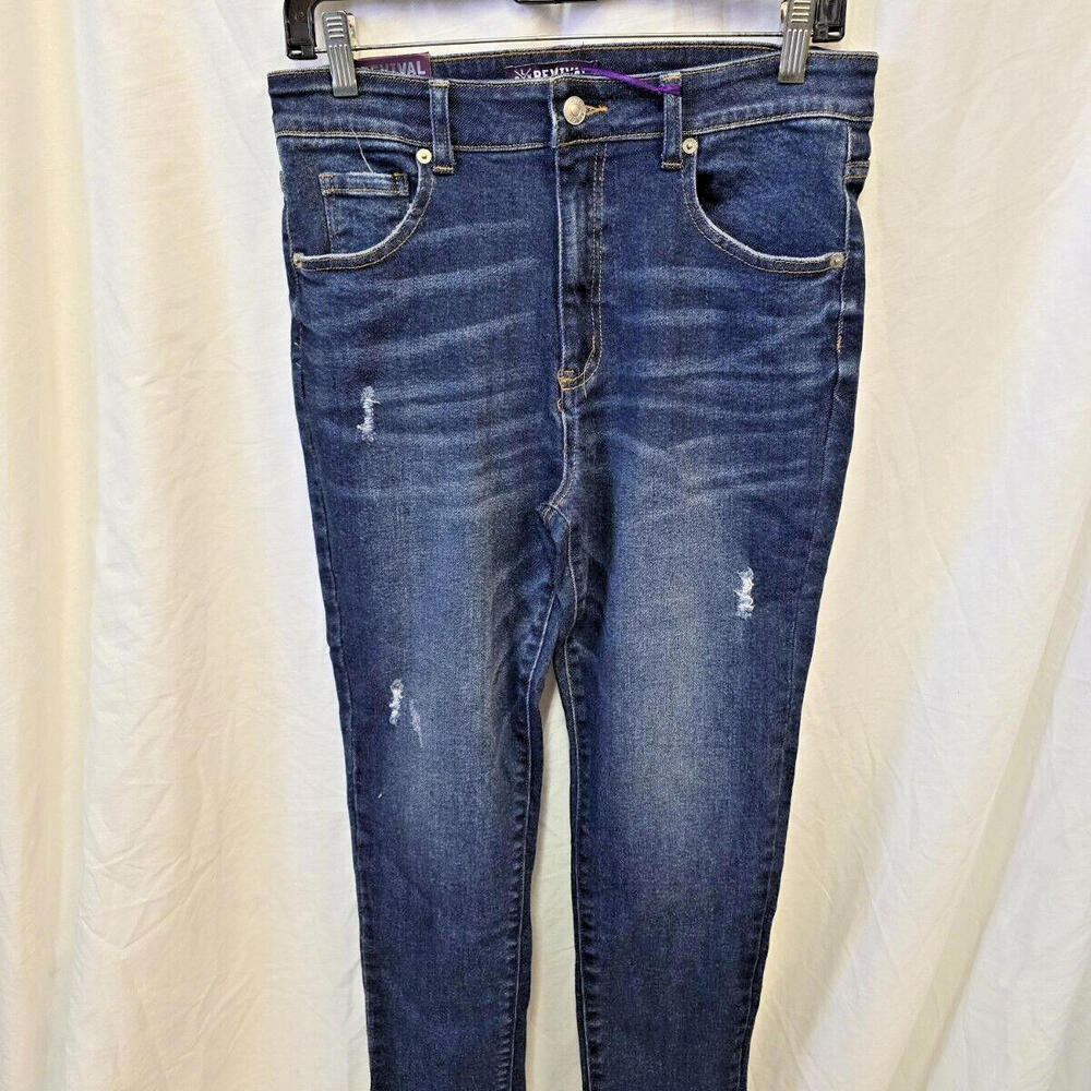 Love Revival Women‎ Blue Distressed Jeans 13 NWT